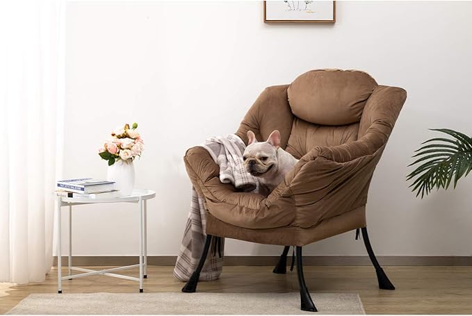 HollyHOME Modern Fabric Large Lazy Chair, Accent Oversized Comfy Reading Chair - Image 2