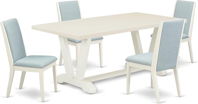 East West Furniture V027LA015-5 5 Piece Dining Room Table Set Includes a by EastWestFurniture