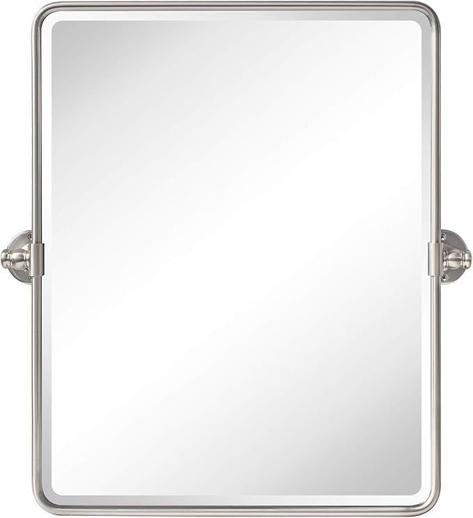 TEHOME 20 x 24 inch Farmhouse Nickel Metal Framed Pivot Rectangle Bathroom - Image 2