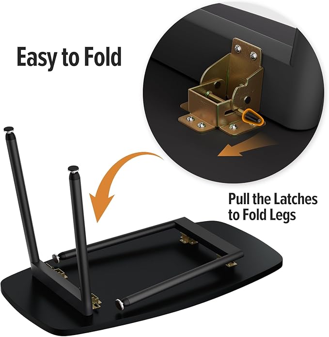 WOHOMO Folding Coffee Table Small Black Coffee Tables - Image 3