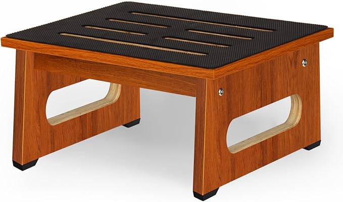 One Step Stool for Bed, Wooden Step Stool by RAYLOVE