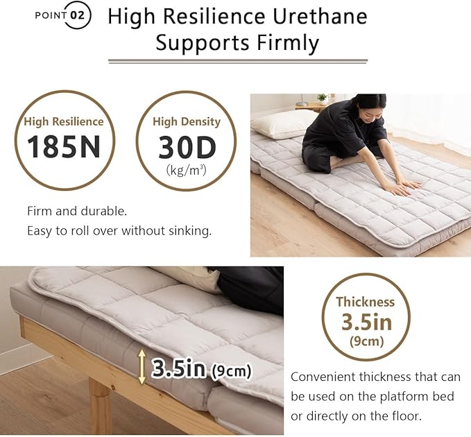 EMOOR Japanese Tri-fold Futon Mattress Machi - Image 5