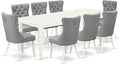 East West Furniture DODA9-LWH-27 9 Piece Modern Dining Table Set Includes a by EastWestFurniture