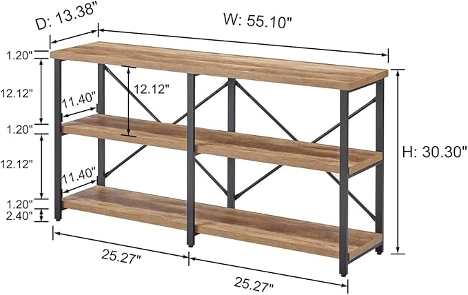 BON AUGURE Console Tables for Entryway, Industrial Sofa Table Behind Couch - Image 2