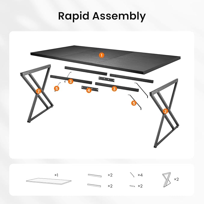 70.9 Inch Executive Desk, Large Office Computer Desk - Image 5