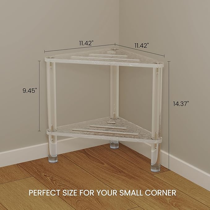 Acrylic Corner Shower Stool for Shaving Legs 11.42" D X 11.42" W X 14.37" H - Image 2