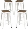 30 inch Backless Bar Stools Set of 4, Indoor Metal Bar Stools by Vinahomar