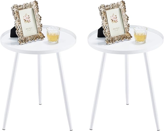 Apicizon 16" Round Side Table Set of 2, Mid Century Modern Coffee Table or by APICIZON