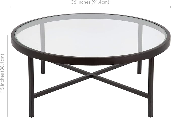 Henn&Hart 36" Wide Round Coffee Table - Image 3