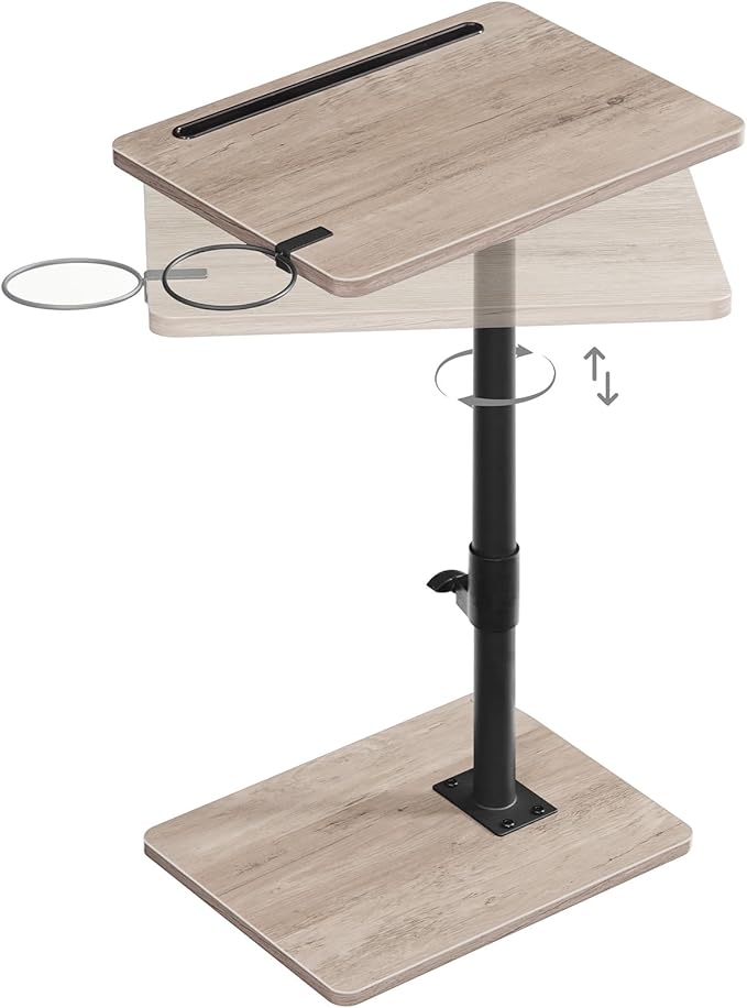 HOOBRO TV Tray Table, 360° Swivel Side Table Sofa Armrest Tray by HOOBRO