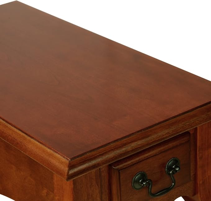 Leick Home Side Table, One Drawer, French Cabriole Leg, Solid Poplar, 12.5 in W - Image 8