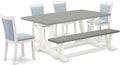 East West Furniture V097MZ015-6 6 Piece Dining Table Set Contains a Rectangle by EastWestFurniture