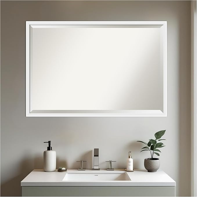 Amanti Art White Bathroom Mirror - Image 6