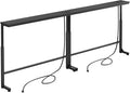 Kitstorack 2-Pack Black Narrow Console Table Behind Couch, Adjustable Height & by Kitstorack