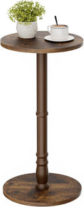 Round Side Table, Solid Wood Pillar by Homleke