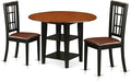 East West Furniture SUNI3-BCH-LC 3 Piece Kitchen Table Set Contains a Round by EastWestFurniture