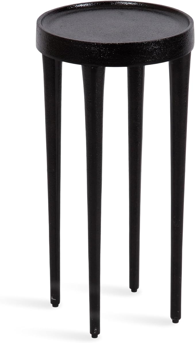 Kate and Laurel Rava Modern Metal Round Drink Table; 10 x 10 x 21; Black; Cast by KateandLaurel