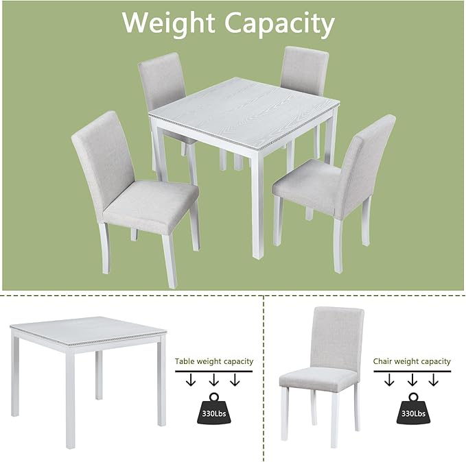 KEIKI 5-Piece Standard Height Dining Table Set - Image 7
