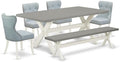 East West Furniture X097SI215-6 6 Piece Dining Set Contains a Rectangle Dining by EastWestFurniture