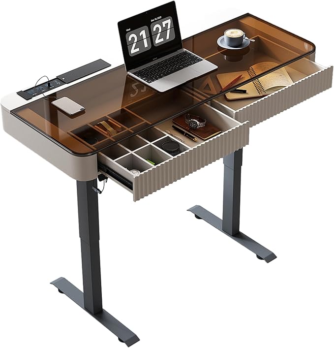 Lartis Office Desk, Electric Computer Lift Table Standing Desk - Image 8