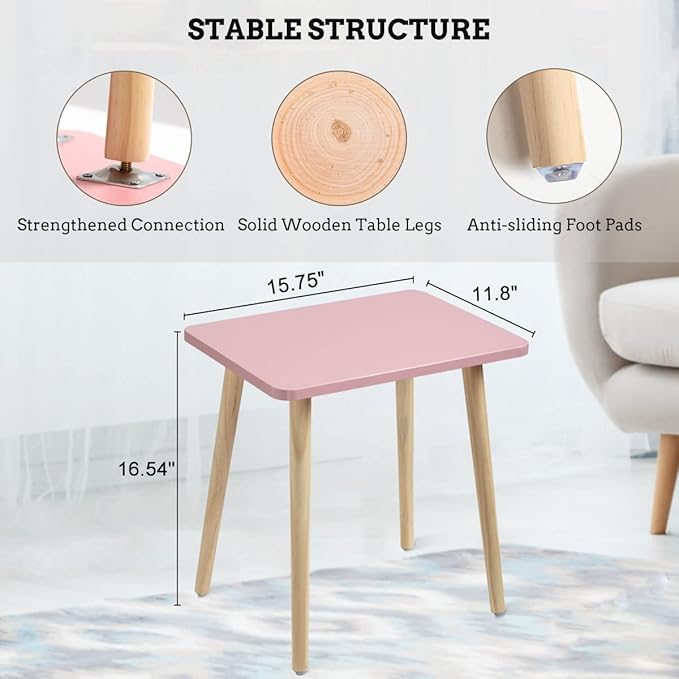 FORAOFUR Side Table, Small End Table Accent Table Living Room Bedroom Balcony - Image 3