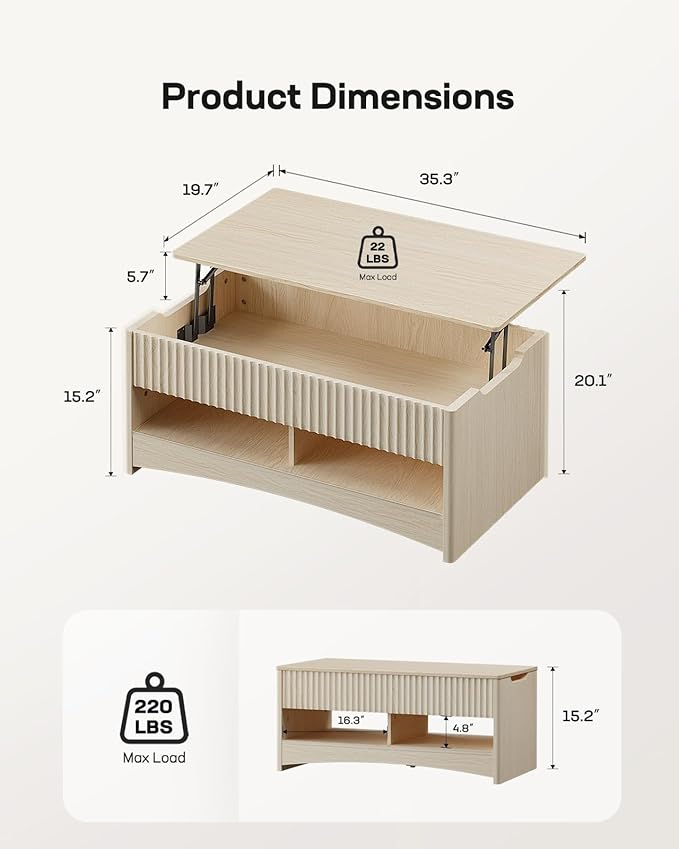 Marsail Lift Top Coffee Table - Image 2