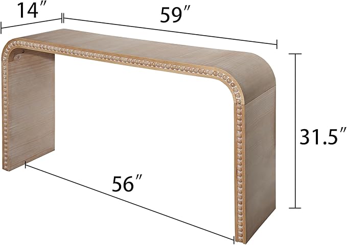 KEIKI Wood Console Table Behind Couch & Sofa, Retro Style - Image 2