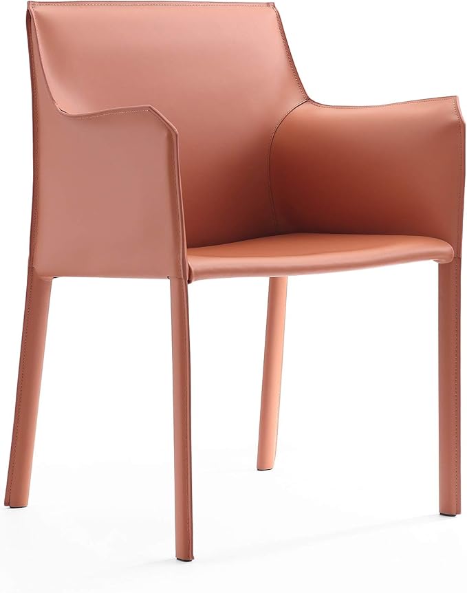 Manhattan Comfort Vogue Modern Faux Leather Dining Chairs, Metal Frame - Image 3