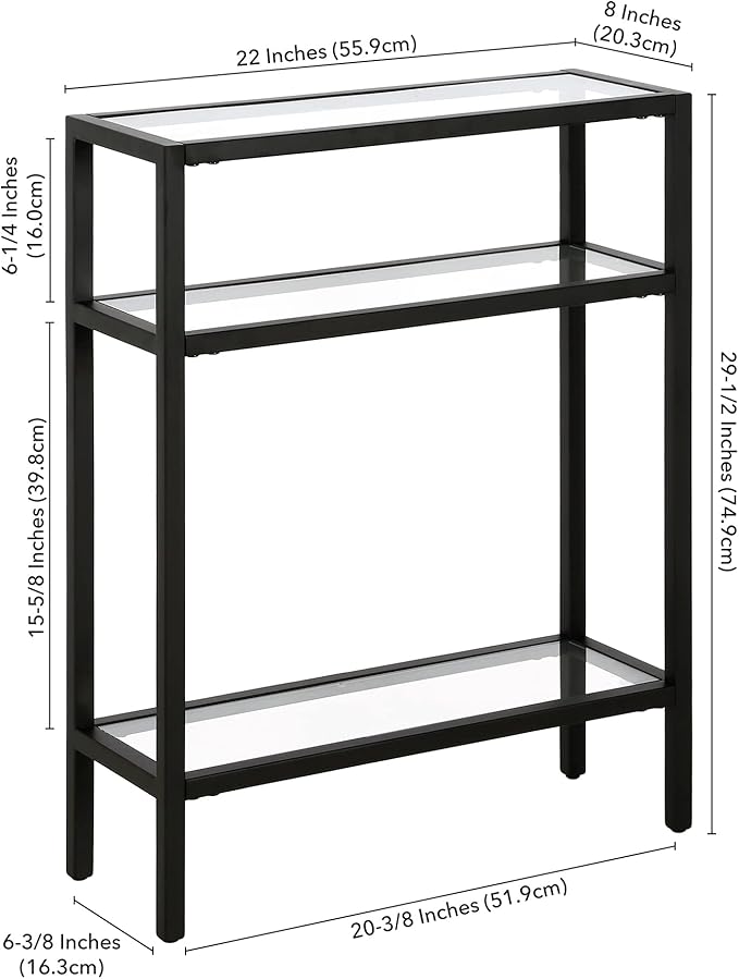 Henn&Hart 22" Wide Rectangular Console Table in Blackened Bronze, Entryway Table - Image 3