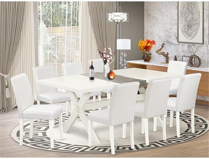 East West Furniture X027AB264-9 9 Piece Dining Set Includes a Rectangle Dining - Image 2