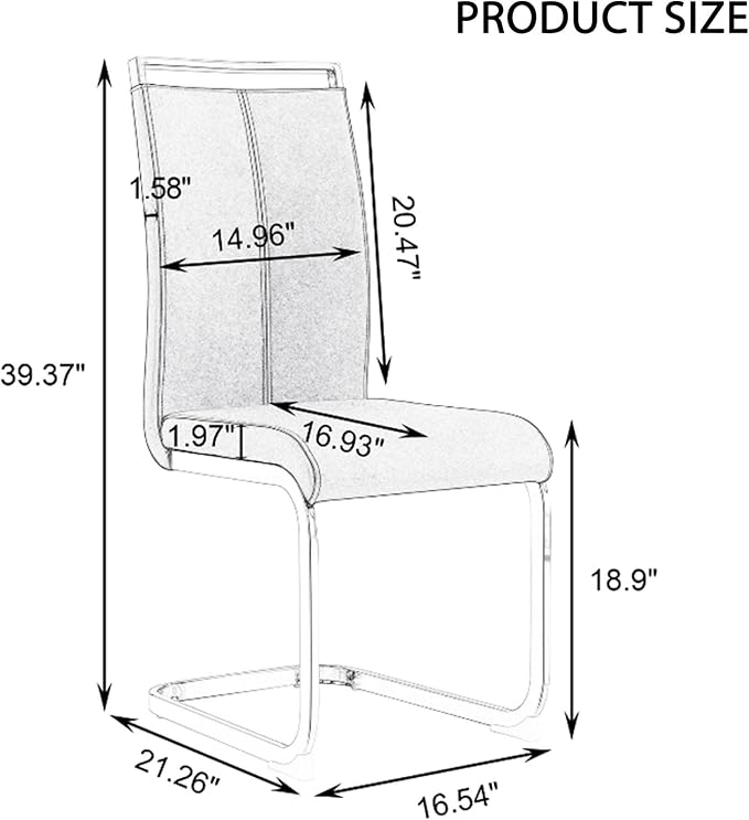 Dining Chairs Set, Kitchen Modern Metal Chairs - Image 3