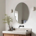 ANDY STAR Chrome Bathroom Mirror, 24x32 Inch Polished Chrome Oval Wall Mirror by ANDYSTAR
