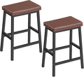 HOOBRO Bar Stools, PU Leather Upholstered Breakfast Stools, Easy Assembly by HOOBRO