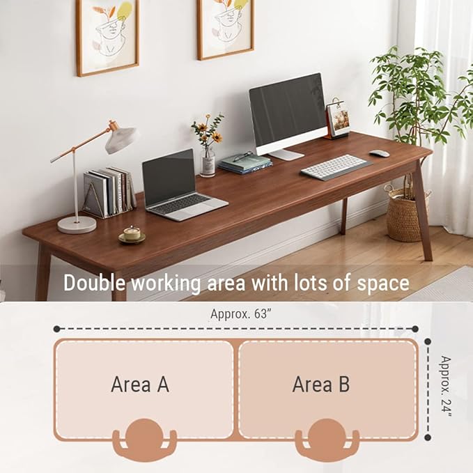Mid-Century Long Desk Table - Image 2