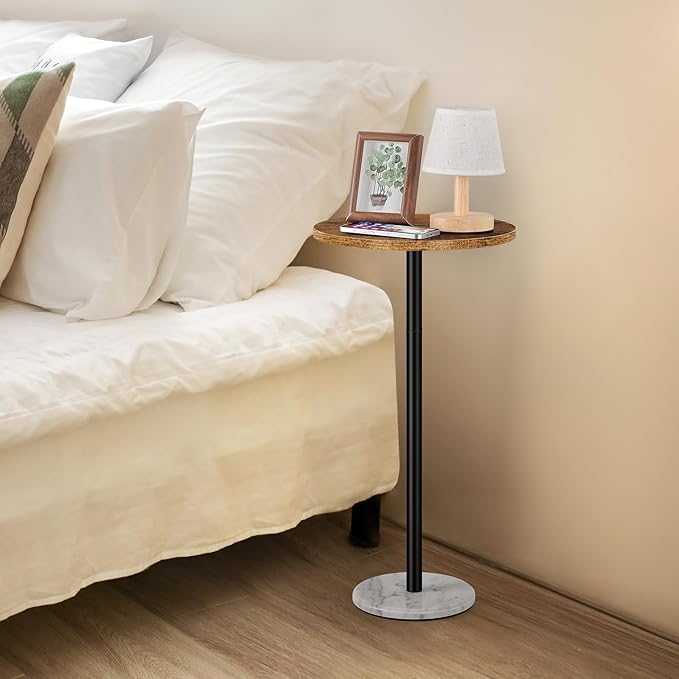 Round Side Table Set of 2 Small End Table Accent Table - Image 2