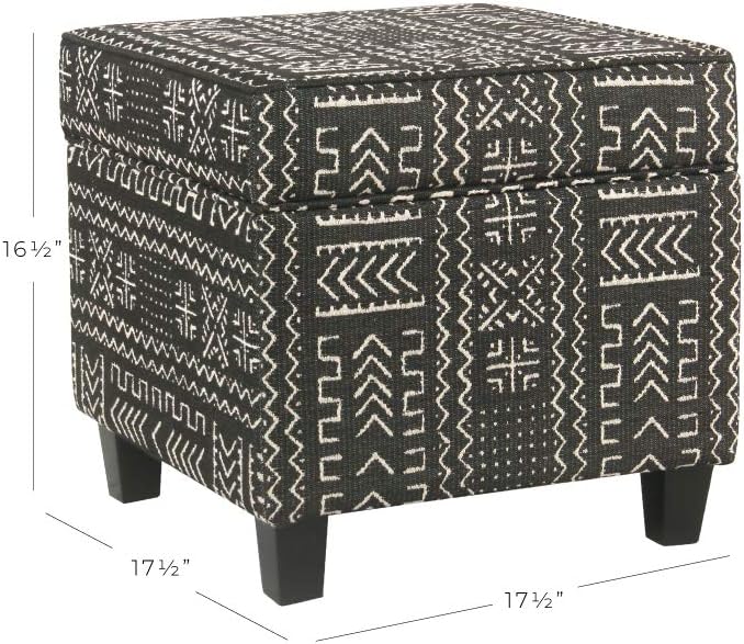 Homepop Home Decor | K7342-F2267 | Classic Square Storage Ottoman - Image 3