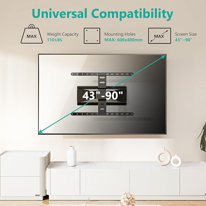 WALI Ultra Slim Full Motion TV Wall Mount Bracket - Image 3