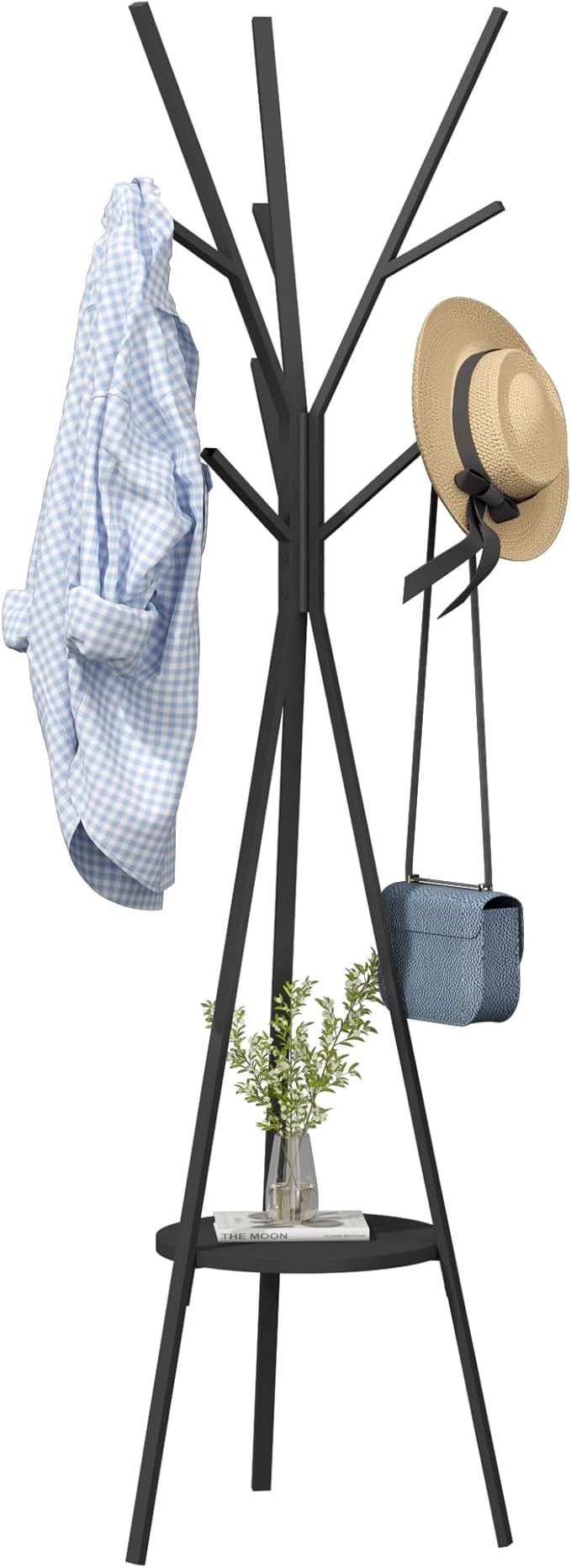 Coat Rack Hat Stand Free Standing Display Hall Tree Metal Hat Hanger Garment by HOMEBI
