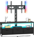 JUSTOGO TV Stand with Mount and Power Outlet, TV Stand Mount with Storage by JUSTOGO