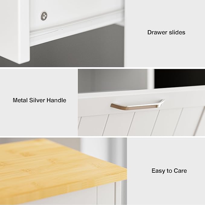 GAZHOME 10 Gallon Tilt Out Trash Cabinet, Upgrade Wooden Free Standing - Image 7