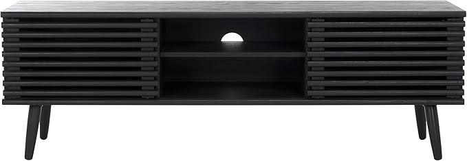 SAFAVIEH Averi TV Stand for up to 65" Flatscreen – Black, 2 Sliding Doors - Image 8