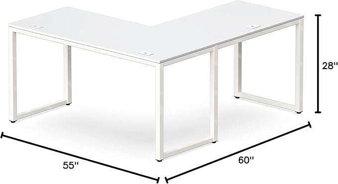 SHW 55 x 60 Inches Commercial-Grade L-Shape Corner Office Computer Desk - Image 3