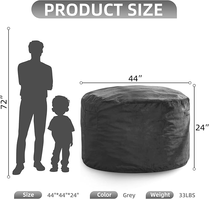Hobestluk 4FT Bean Bag Chair Giant Bean Bag Chairs - Image 2