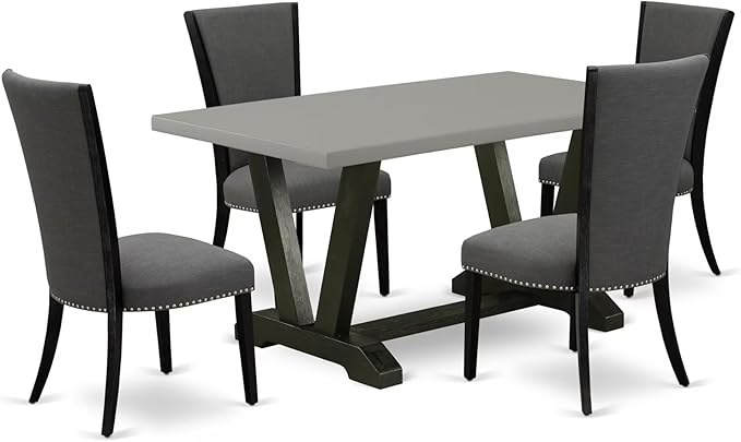 East West Furniture V696VE650-5 5 Piece Dining Set Includes a Rectangle Dining by EastWestFurniture