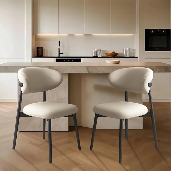 Upholstered Dining Chairs Set of 2, Mid Century Modern Kitchen Chairs by Aobalvn
