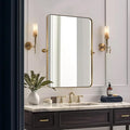 MOON MIRROR 24" x 36" Brushed Gold Metal Framed Pivot Rectangle Bathroom Mirror by MOONMIRROR