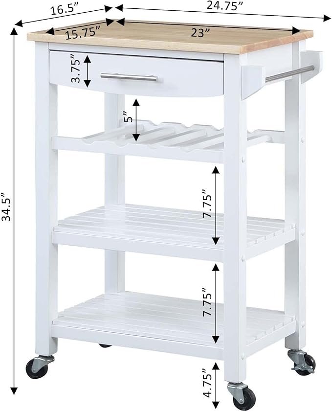 Convenience Concepts Ellaine 4 Tier Kitchen Cart - Image 4