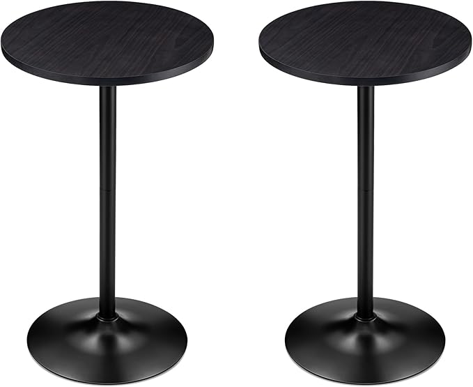 Glitzhome 39.5" H Set of 2 Pub Table Round Bar Table Wood Top by Glitzhome