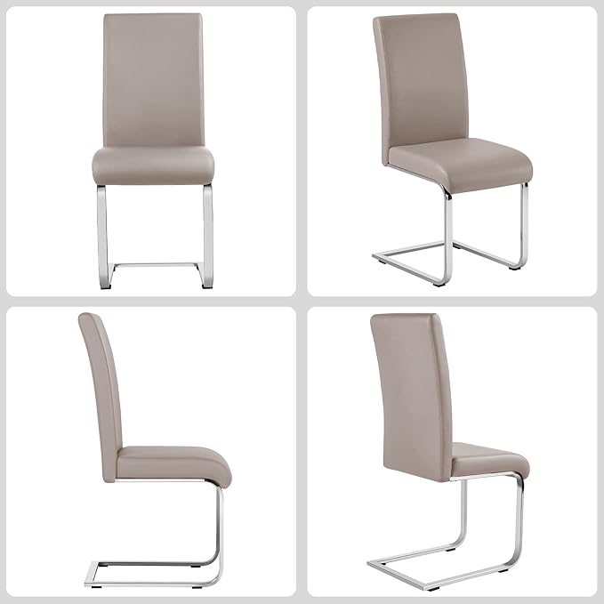 Yaheetech Dining Chairs Set of 4 Modern Faux Leather Upholstered Dining Room - Image 6