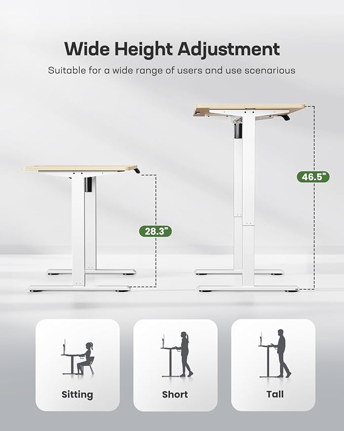 Marsail Electric Standing Desk, Adjustable Height Stand up Desk, 55 x 24 Inches - Image 3